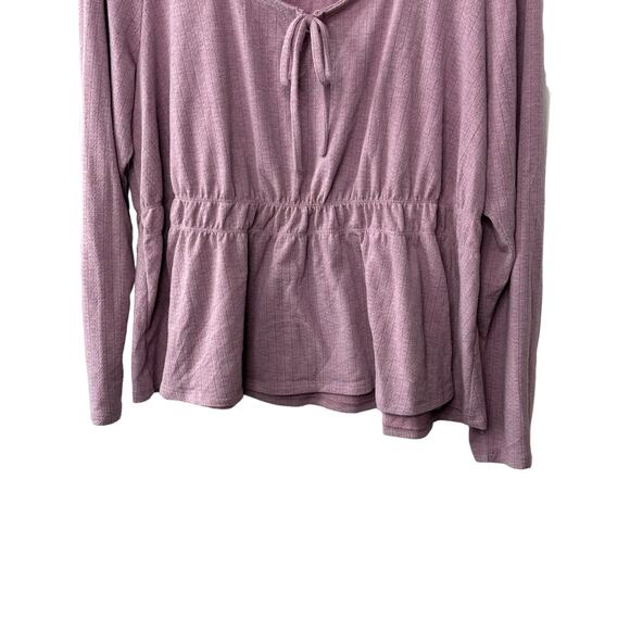 Lane Bryant Pink Classic Long-Sleeve Square-Neck With Keyhole Top Sz 22/24 - Picture 4 of 7